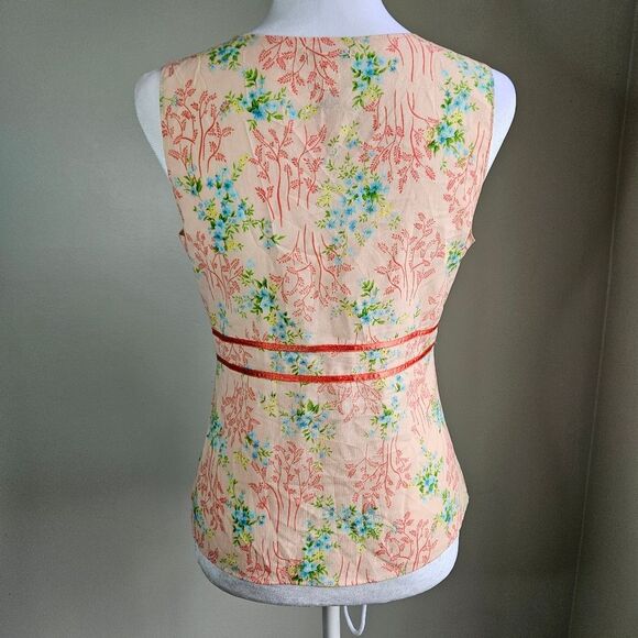 Y2K Old Navy Perfect Fit Pink Floral Babydoll Tank Top Women's Small Fairycore - Picture 3 of 9